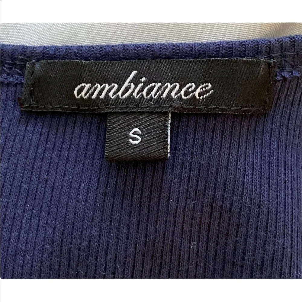 𝅺AMBIANCE Romper Small S, Burnt Orange w: Navy Tank